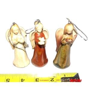 Home Interiors Roma Downey Vintage Retired 3 Ceramic Angel Ornaments in Box